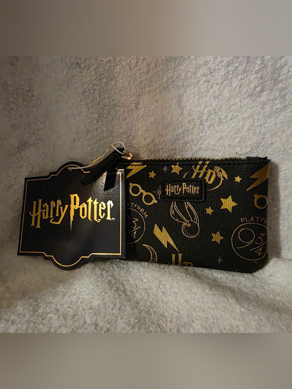 Harry Potter Black and Gold Zip Pouch